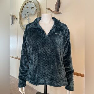 Columbia Womens Blue Long Sleeve 1/4 Zip Fleece Pullover Jacket Coat Size Large